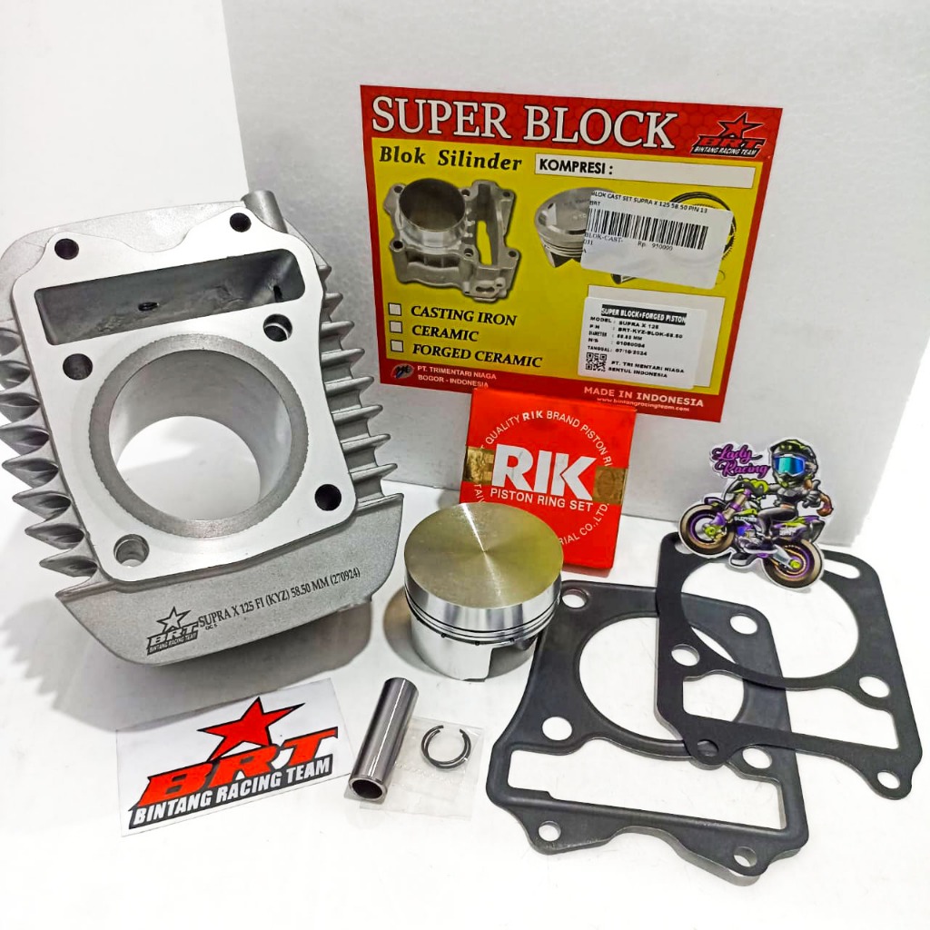 BLOK BOREUP CAST IRON PISTON BRT SUPRA X 125 KYZ 58.50