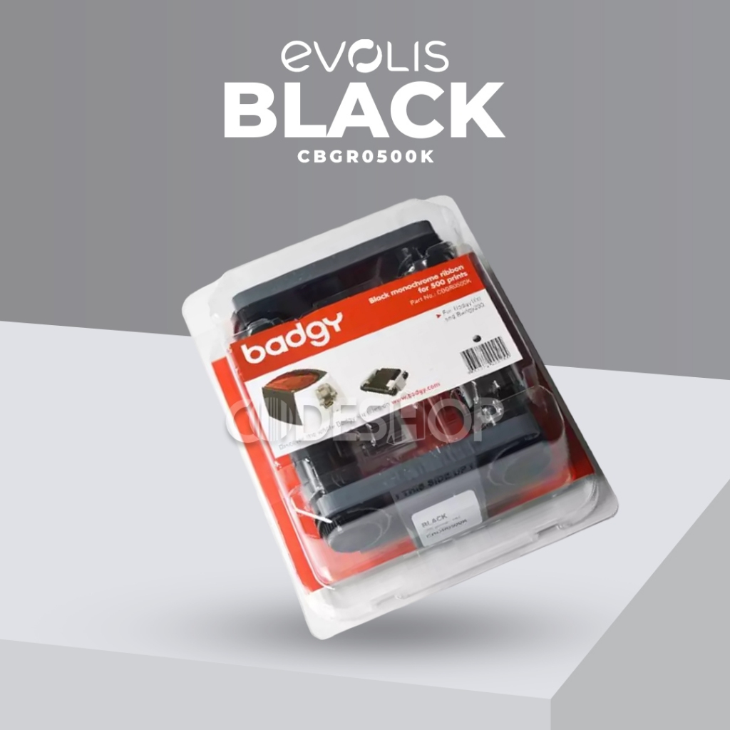 Ribbon CBGR0500K Evolis Badgy 200 & 100 Black 500 Sisi Tinta Printer