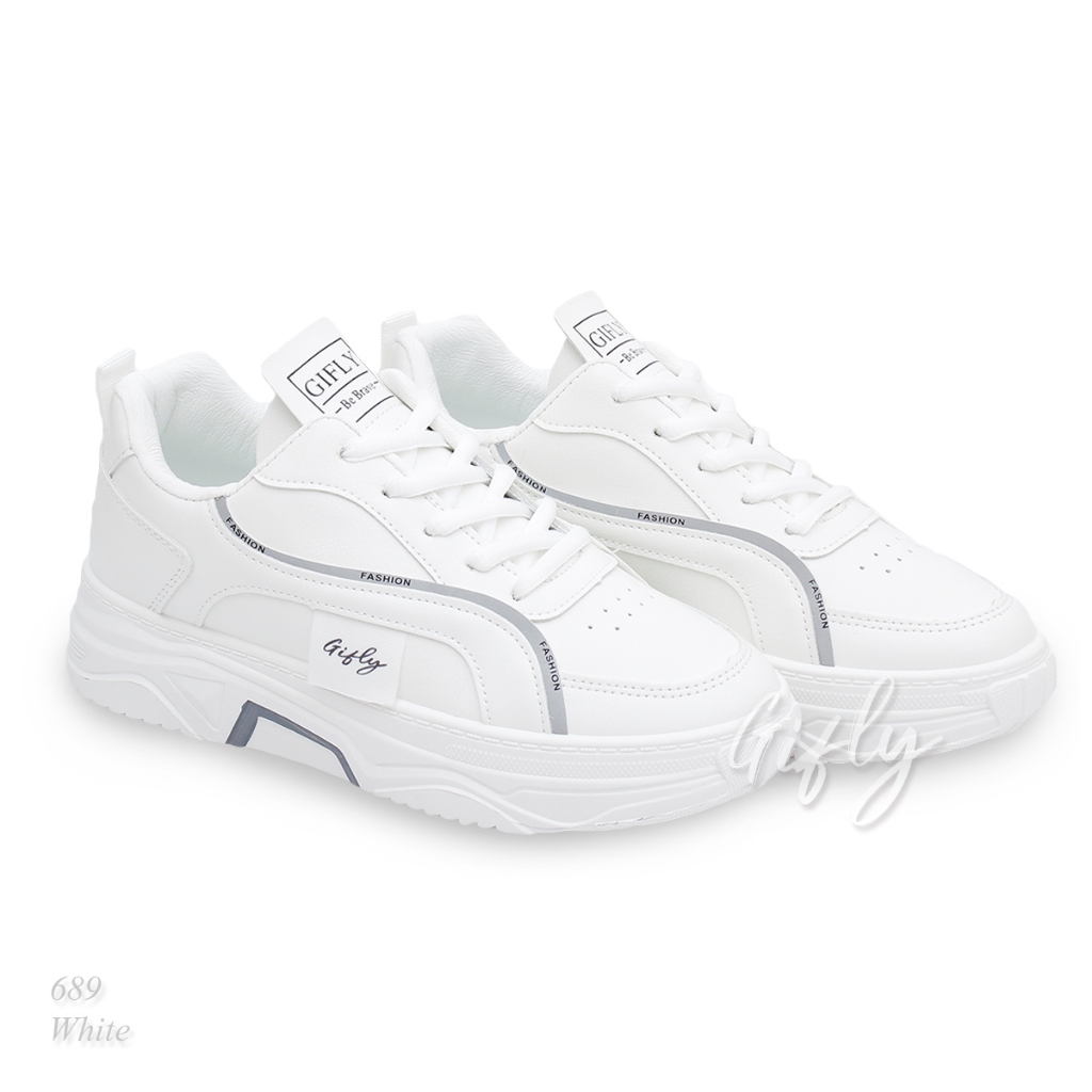 Value Pack Gifly Delian Sepatu Sneakers Wanita Kets Putih Hitam Sport Shoes White Black 689