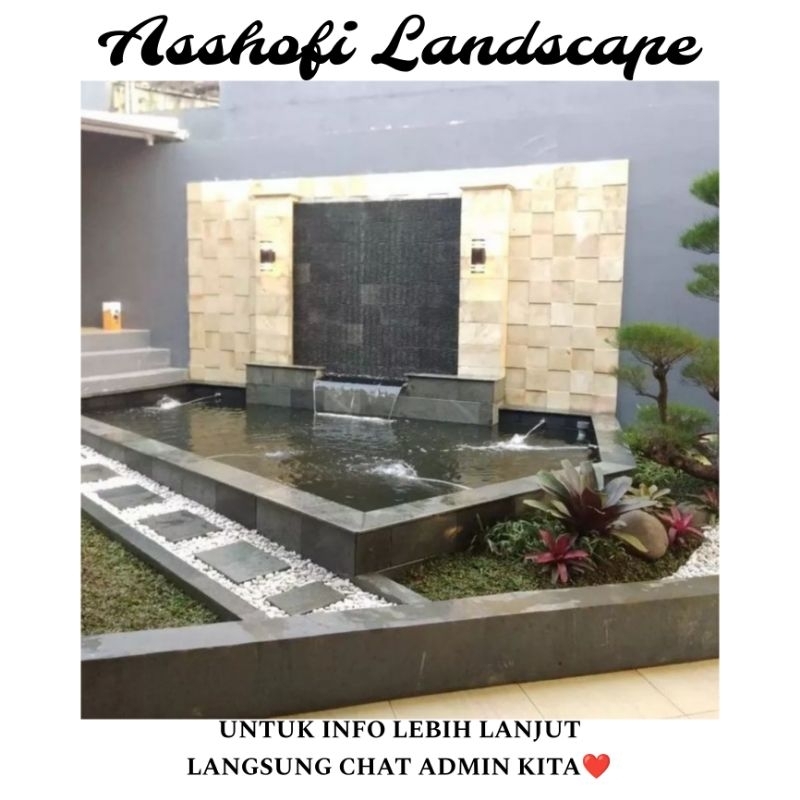 PEMBUATAN TEBING DEKORASI TAMAN MINIMALIS KOLAM IKAN HIAS BUNGA HIAS PASANG RUMPUT TAMAN JEPANG TANA