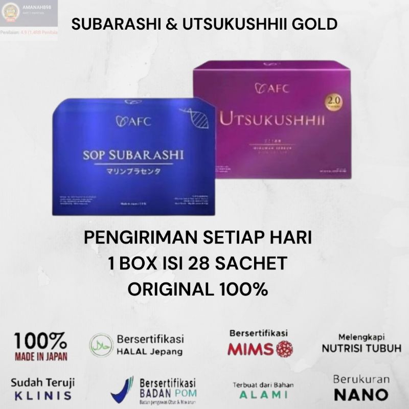 

HOT PROMO SOP SUBARASHI DAN UTSUKUSHHII ASLI ORIGINAL OBAT HERBAL MULTIVITAMIN ISI 28 SACHET