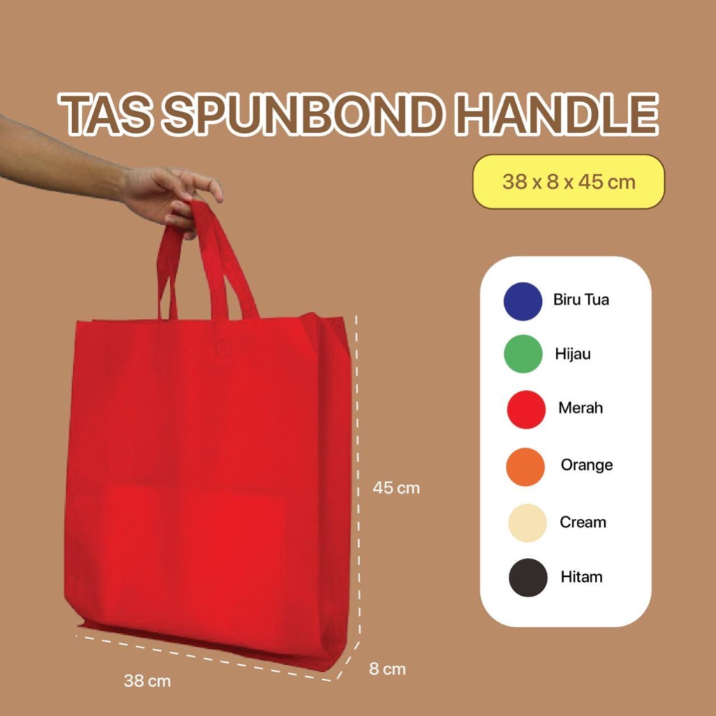 

Tas Spunbond 38x8x45 cm / Tas Hampers 38x8x45 Tas Box Kue Box Nasi / Goodie Bag / Tas Hajatan