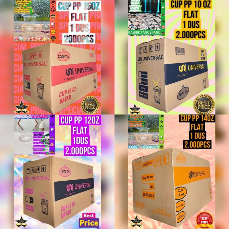 KHUSUS GOSEND INSTAN ISI 2000 PCS CUP DATAR UNIVERSAL CUP DATAR 16OZ CUP DATAR 14OZ CUP DATAR 12OZ C
