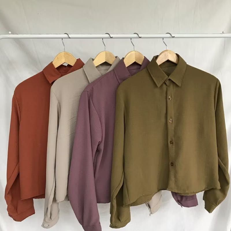 Kemeja crop polos//kemeja wanita