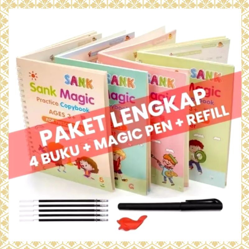 

buku belajar menulis buku sanbook anak isi 4 buku anak pintar buku magic anak buku belajar menulis anak buku sanbook magic anak buku magic anak 1 set buku latihan menulis