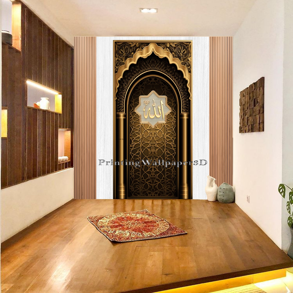 Sticker Mihrab Mushola Rumah ELEGAN Mihrab Mushola Rumah Simpel / Wallpaper Mushola Rumah 3D.Murah