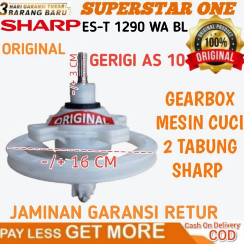 Girbok/Gearbox Mesin Cuci Sharp ES-T1290 WA BL Gearbox Gerigi 10