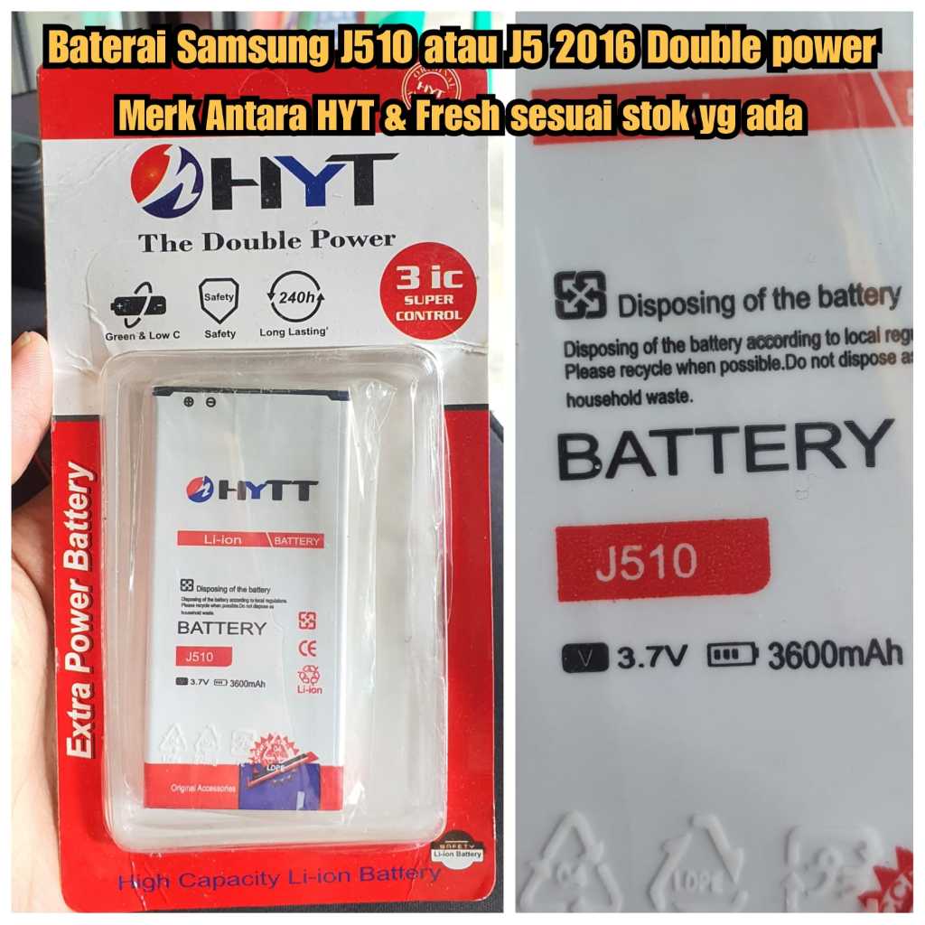 Batre samsung j510 j5 2016 original DP Baterai samsung j510 j5 2016 double power
