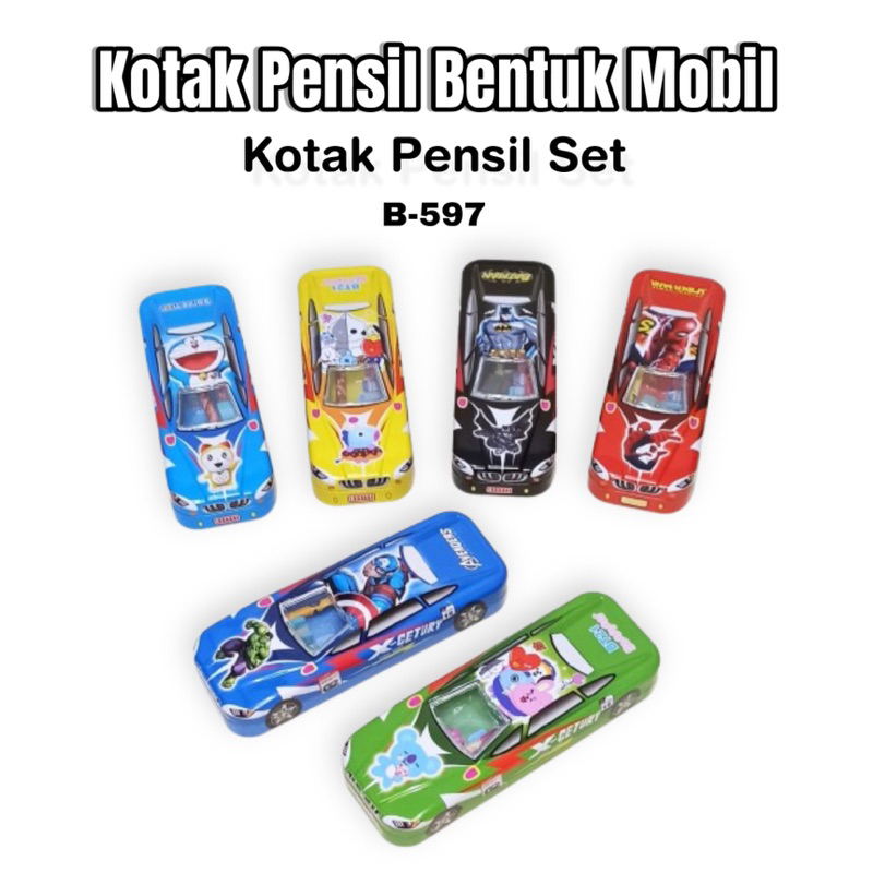 

HD Kotak Pensil Kaleng Bentuk Mobil + Isi / Tempat Pensil / Pensil Case / Paket Alat Tulis