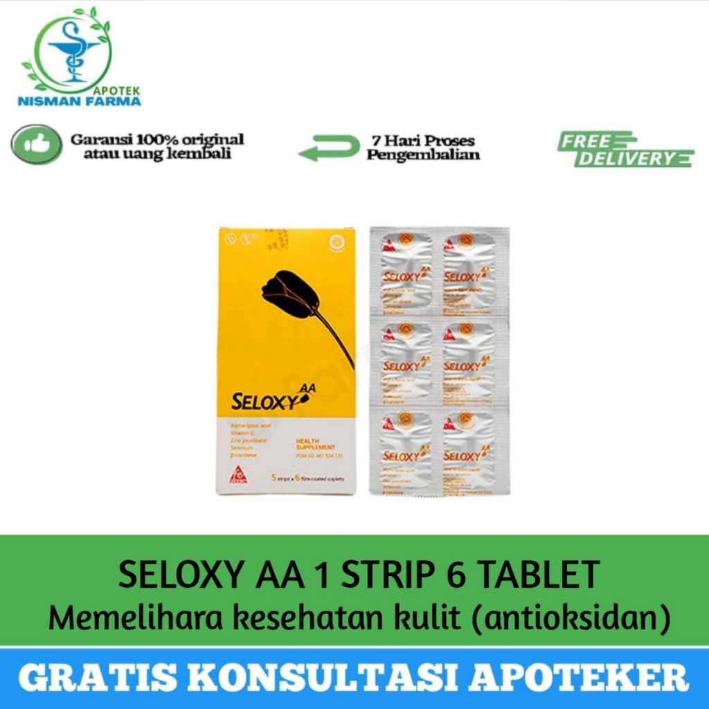 SELOXY AA 1 STRIP 6 TABLET / SUPLEMEN KULIT / VITAMIN KULIT