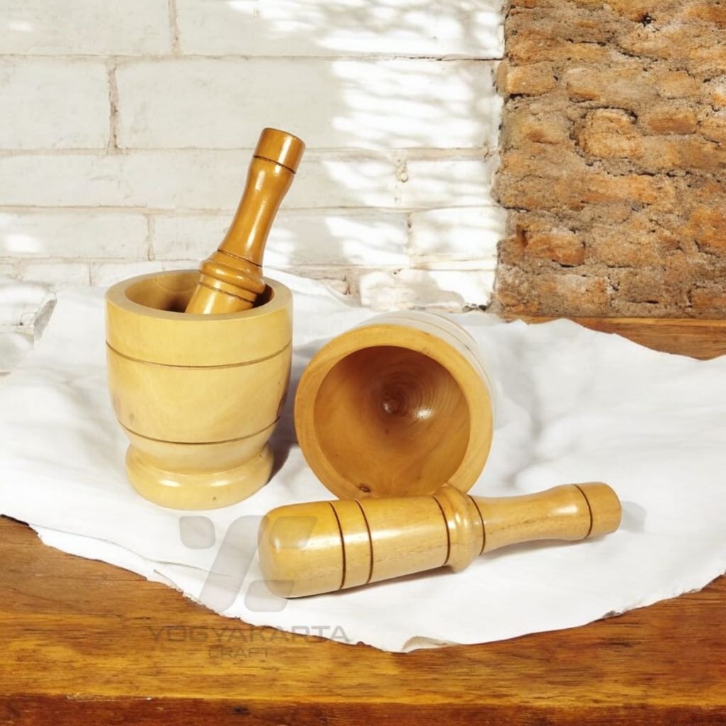 Set Lumpang Kayu Mahoni