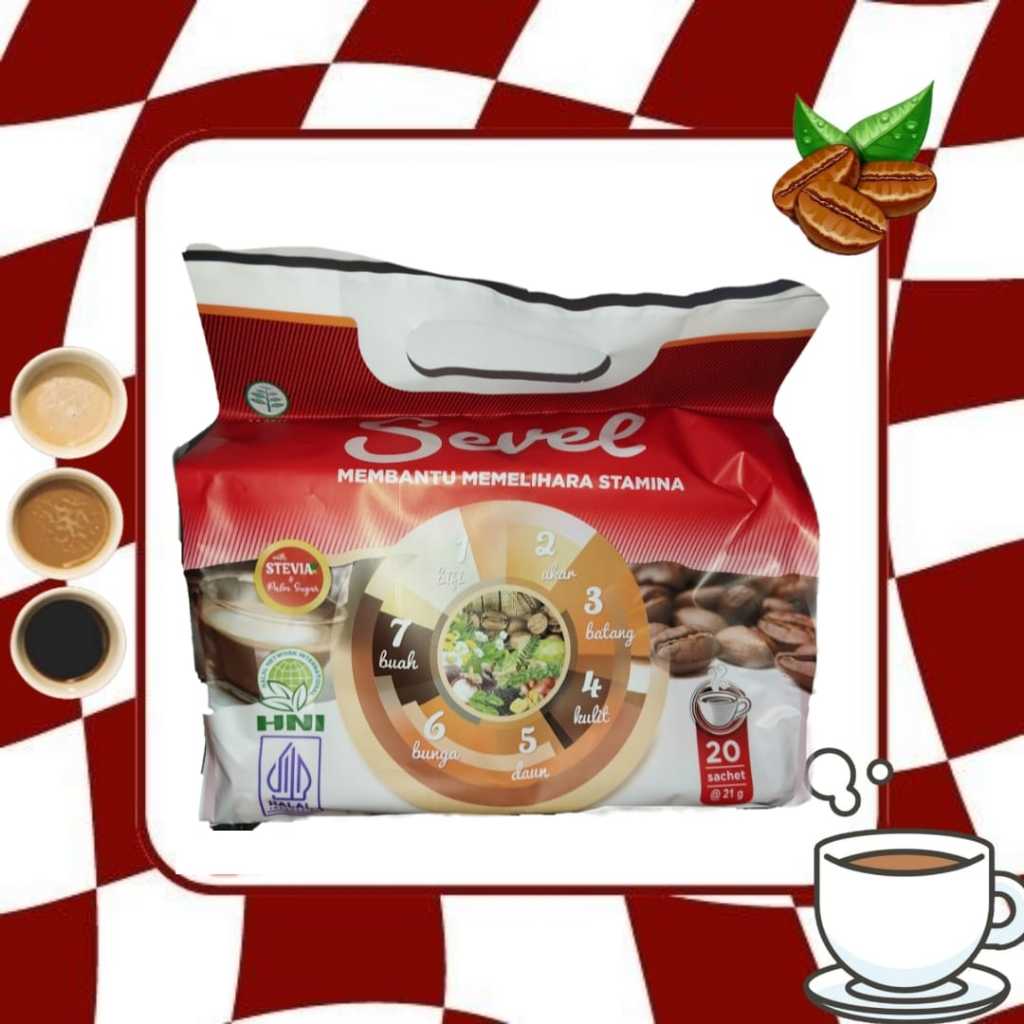 

Kopi Sevel 7elemen herbal kopi HNI Isi 20sachet