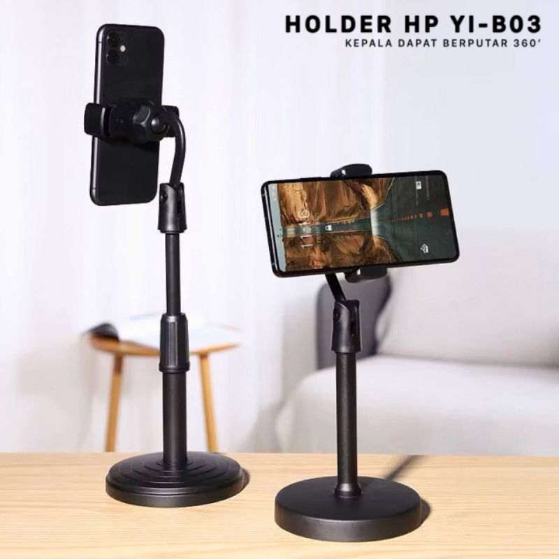 Stand holder hp putar 360 tripod hp meja