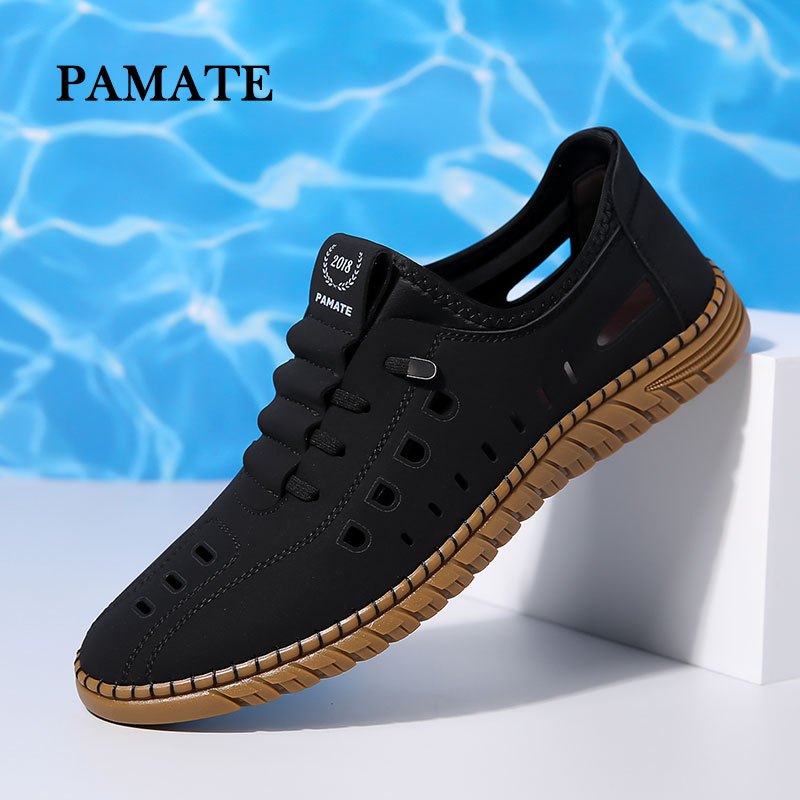 Sepatu Pria Slip On Anti Slip untuk Kantor Pantofel Asli Hitam Original PAMATE