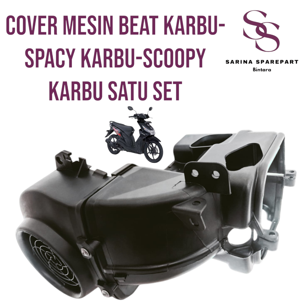 Cover Tutup Mesin Atas Bawah Beat Karbu Scoopy Karbu Spacy Karbu Set+Tutup Kipas Kondom Blok KVY