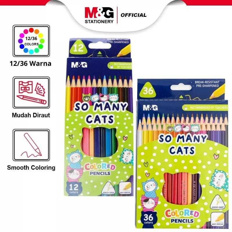 

M&G - PENSIL WARNA SO MANY CATS 12-24 WARNA / PENSIL WARNA ANAK