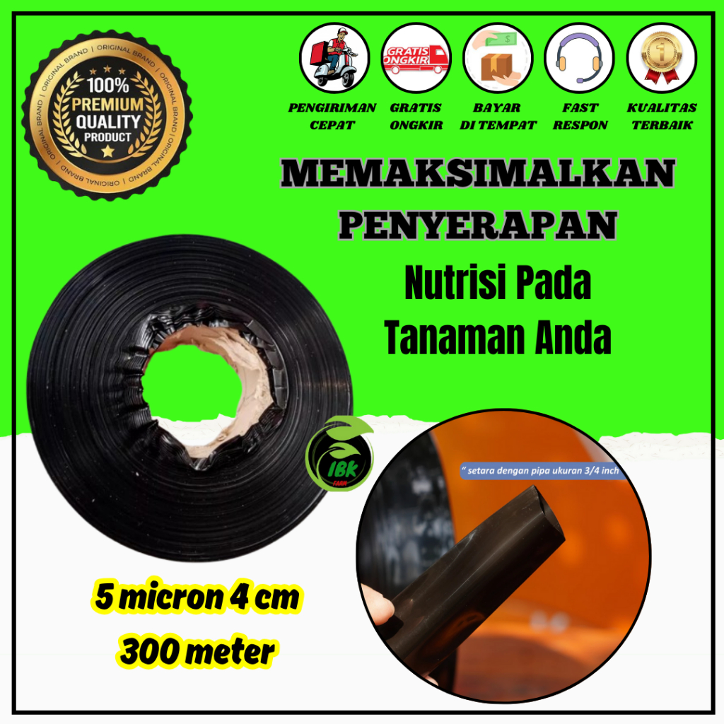 Selang Irigasi Selang Drip 5 micron 4 cm 300 meter - Pipa 3/4 inch selang Infus Pertanian Selang Inf