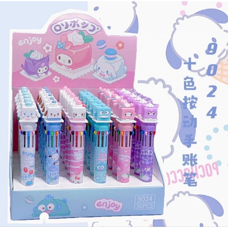 

1 BOX PEN 10 warna SANRIO CUPCAKE ISI 36