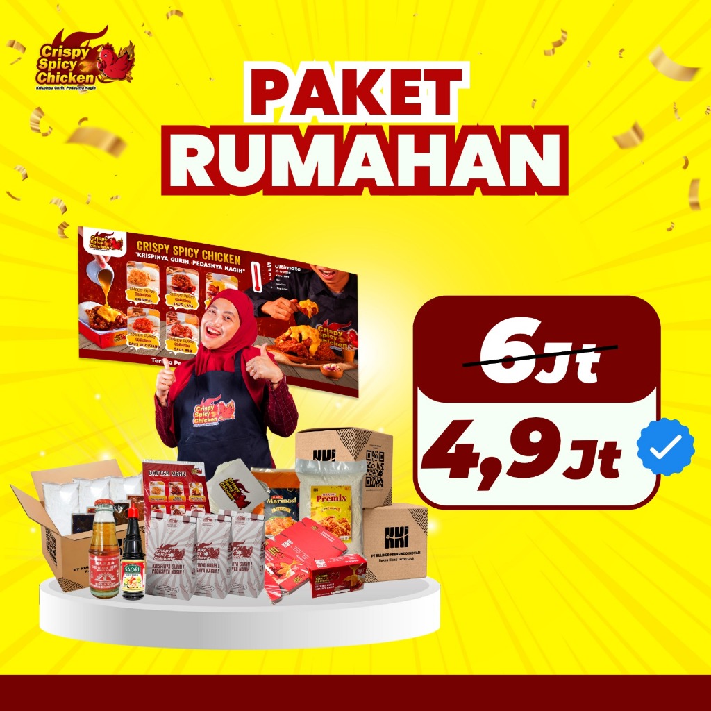 Kemitraan Fried Chicken Laris Murah Kekinian Franchise Crispy Spicy Chicken | Paket Rumahan