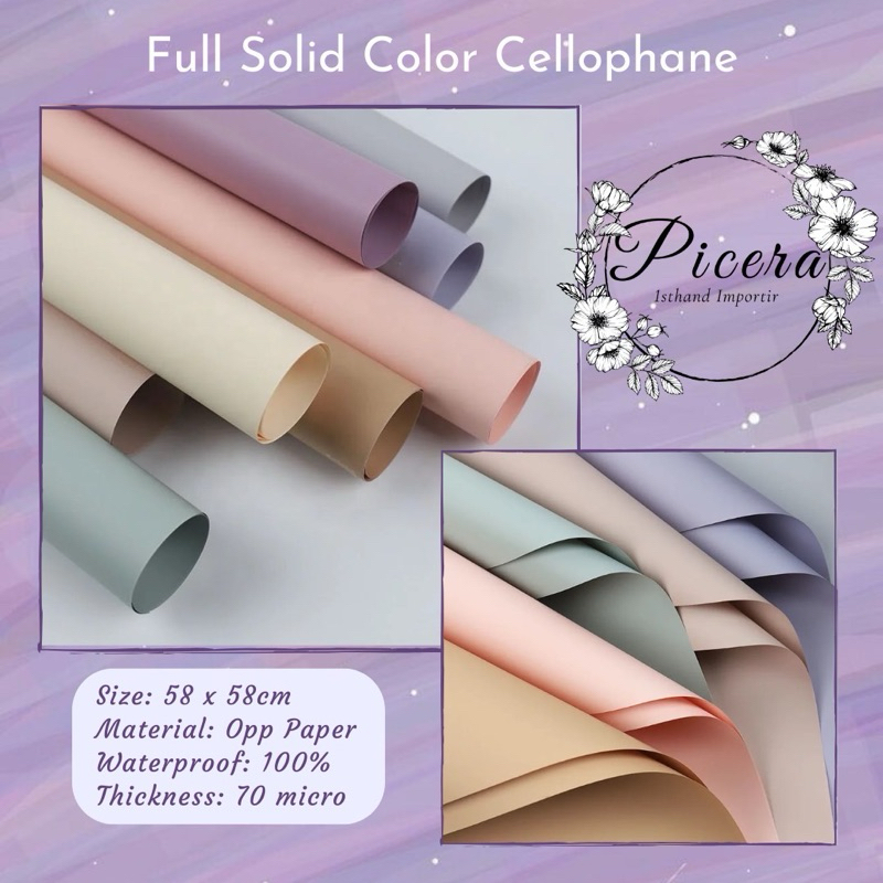 

Flower Wrapping Solid Paper Non Transparant Kertas Bungkus Pembungkus Bouquet Bucket Tidak Transparan Cellophane Pastel