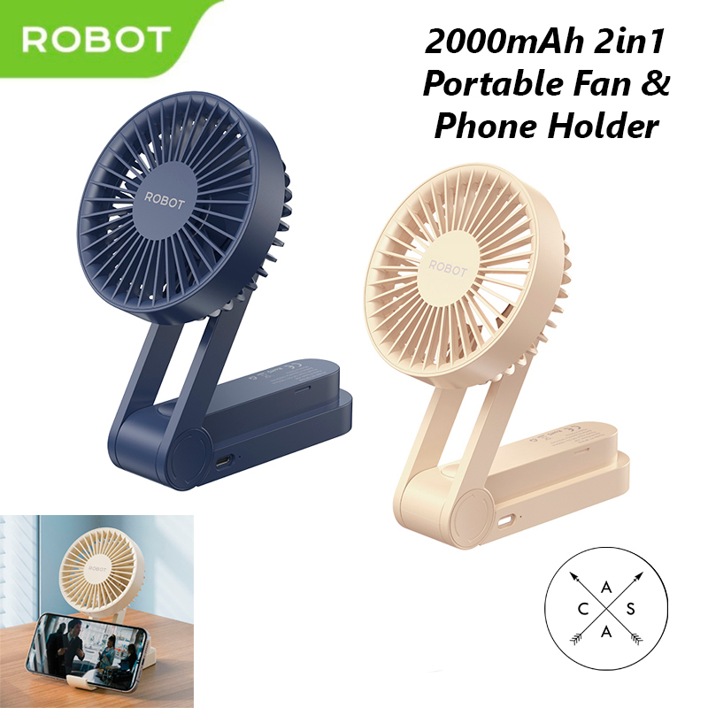 Robot RT-BF22S Portable Mini Fan 2000mAH Kipas Angin Mini Stand Phone Holder (New Upgrade RT-BF22 RT