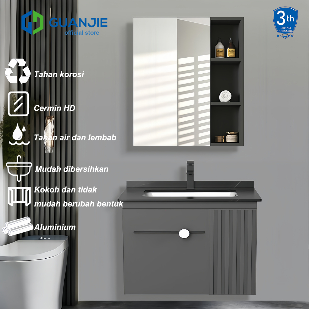 GUANJIE - kabinet kamar mandi 60CM - Aluminium (Bathroom Cabinet)wastafel cabinet Kabinet Wastafel K