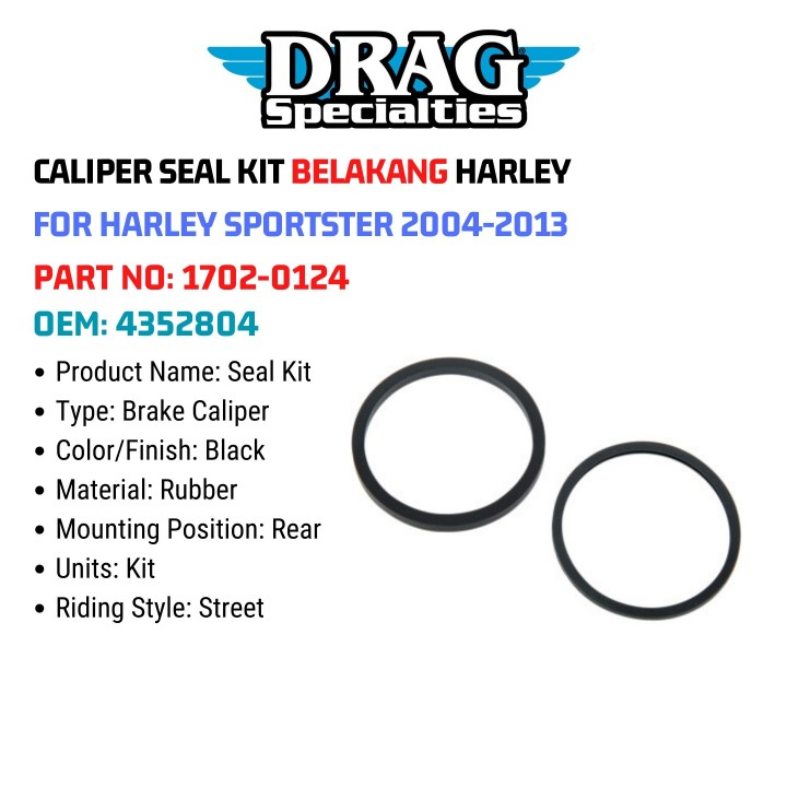 CALIPER SEAL KIT BELAKANG HARLEY FOR HARLEY SPORTSTER 2004-2013 1702-0124 OEM 4352804