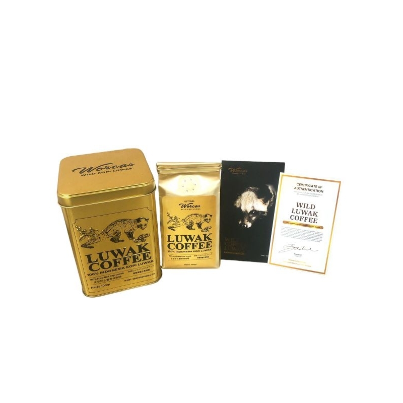

Kopi Luwak Gold Tin Can Original Kopi Luwak Liar