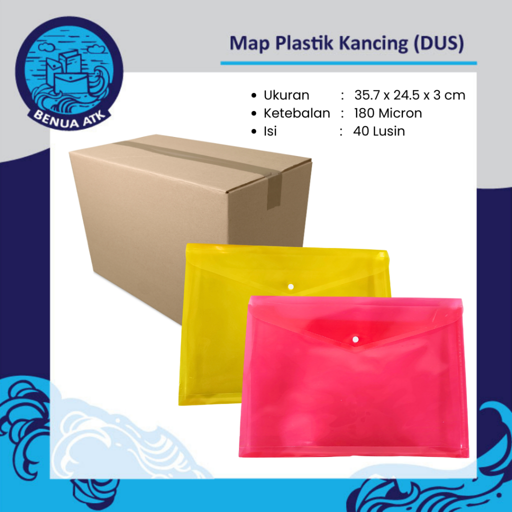 

CUCI GUDANG! Map Plastik Kancing / Document Bag Folio (DUS)
