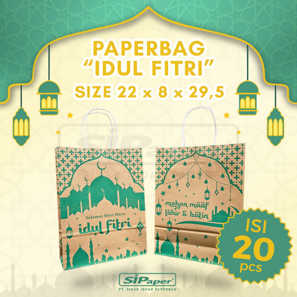 

Paperbag SIPaper 22x8x29,5 cm (20 Pcs) Tas Hampers Lebaran, Idul Fitri