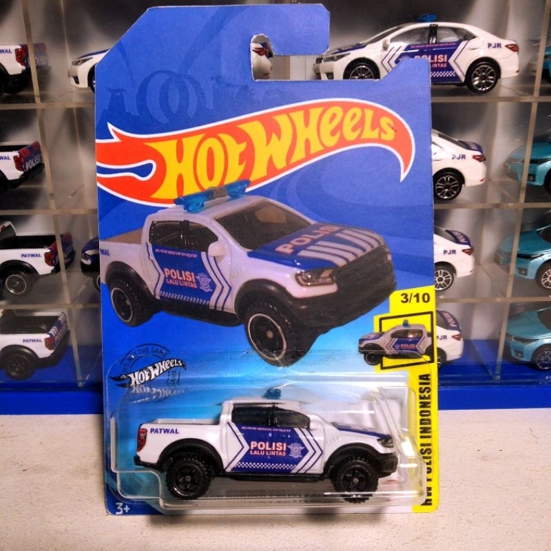 Diecast Skala 1:64 Hotwheels Ford Ranger Raptor Custom Mobil Polisi Indonesia Patwal PJR