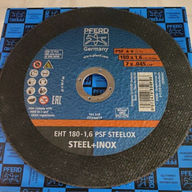PFERD EHT 180-1,6 PSF STEELOX Mata Batu Gerinda Potong 7" x 1.6 mm Cutting Wheel 7 Inch