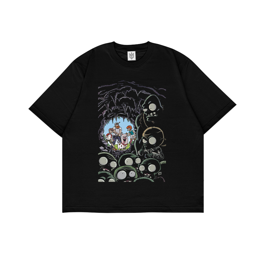 KAOS BAJU PLANTS VS ZOMBIES GOA | T-SHIRT OVERSIZE HITAM STYLE Y2K VINTAGE BOOTLEG GRUNGE | PRIA WAN