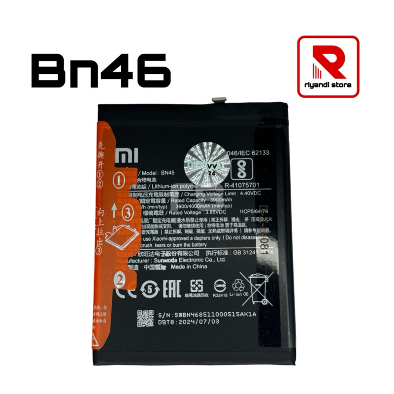 Baterai Batre xiaom Redmi Note 8 BN46 ori 100%