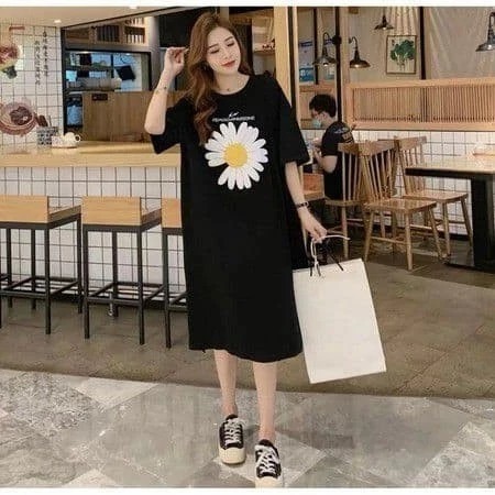 Dress Flower Jumbo / Outfit oversize Korea / Dress Casual