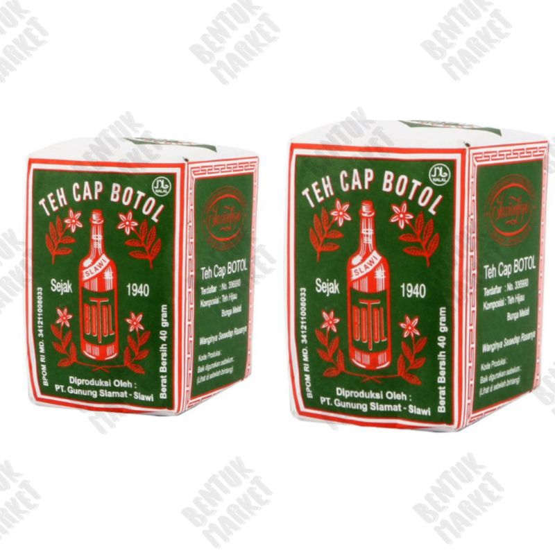 

Teh Cap Botol Tubruk Hijau 40gr / Teh Bubuk