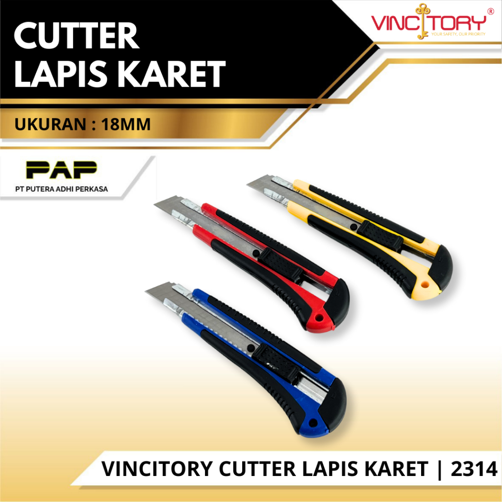 

Vincitory Cutter Gagang Karet Pisau Cutter