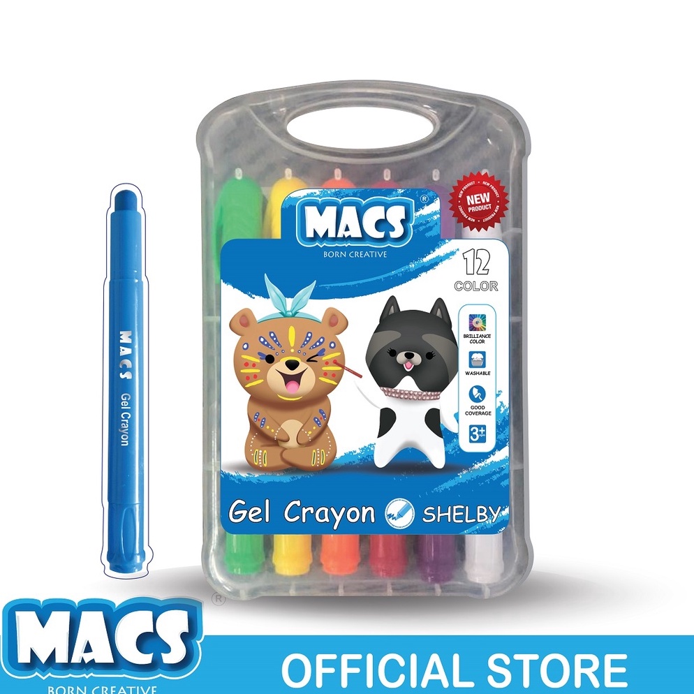 

ART R2W6 MACS Gel Crayon 12 Warna Colors