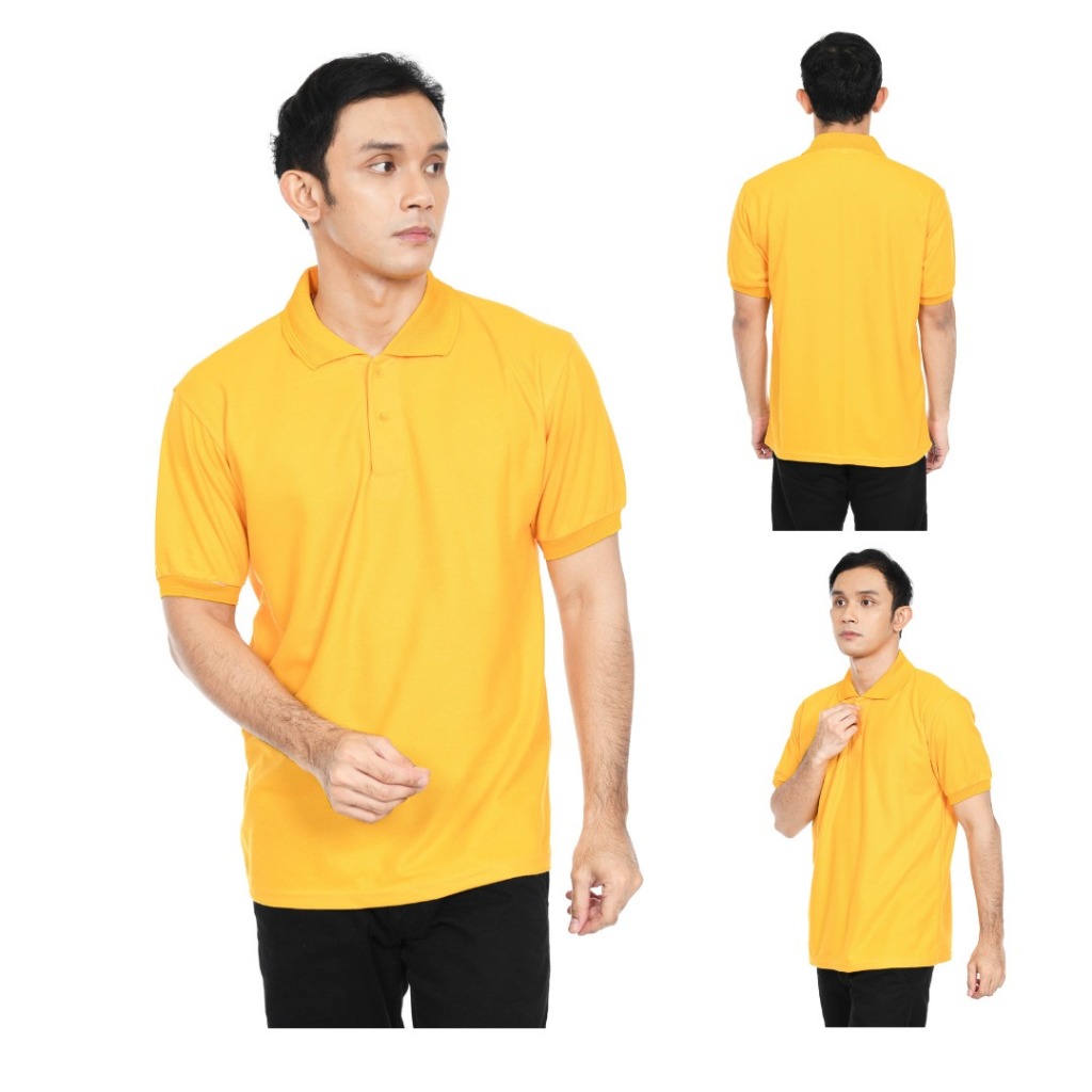 POI Polo Shirt Polos Kuning mas / Kaos Berkerah / Kaos Polo Lengan Pendek / Kaos Polo Kuning mas