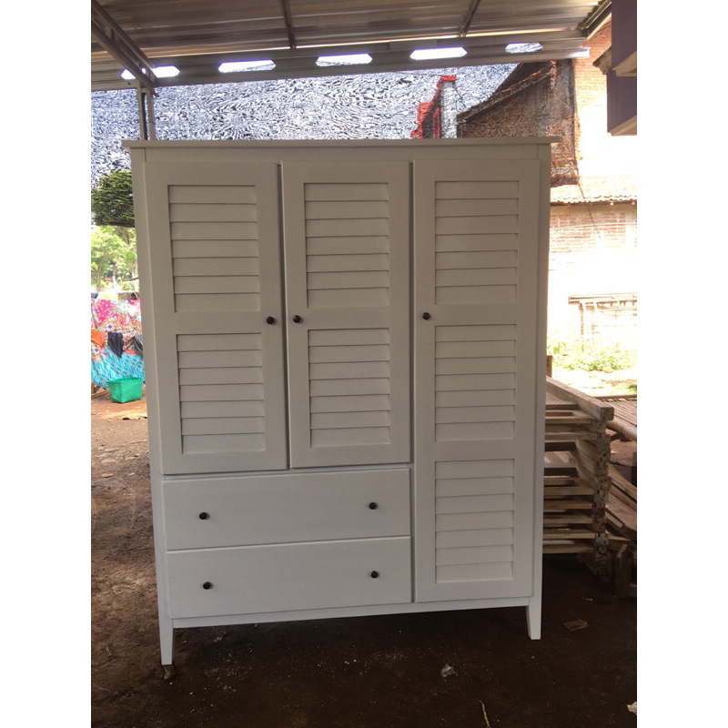 lemari Baju Duco Minimalis Bahan Kayu Jati