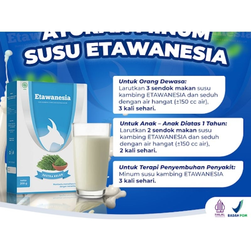 

Susu Etawanesia-Etawa Biru Ekztrak Morinaga Folium Obat Sendi Sesak Pernafasan 5xLebih Efektif 200gram