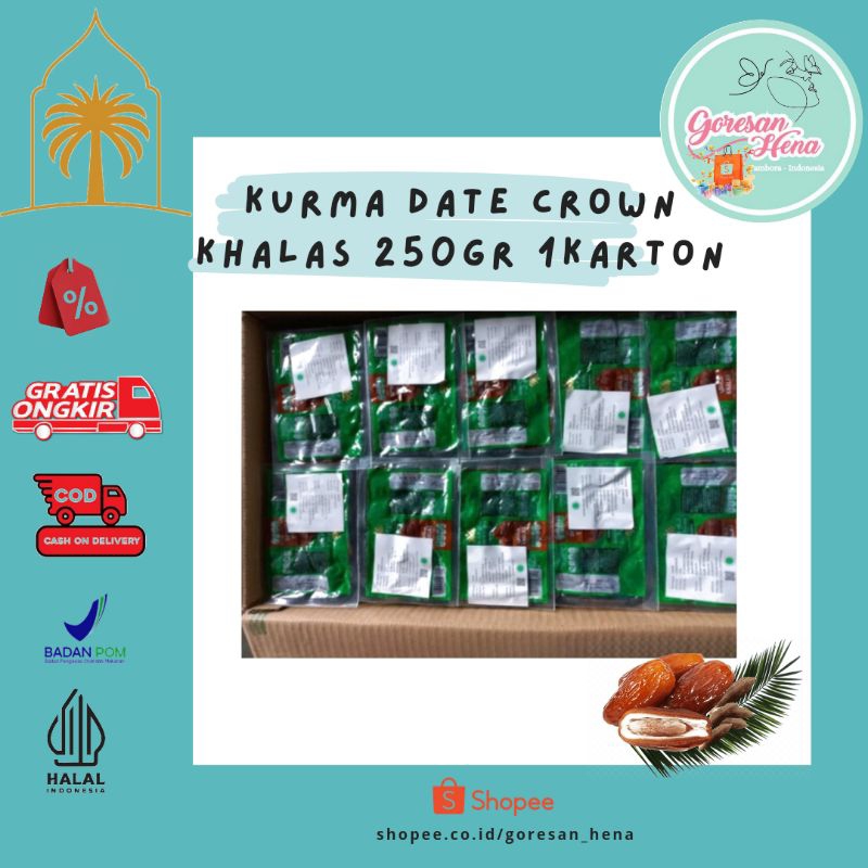 

GH- Kurma date crown 250 grm - 1 kartun isi 40 pick