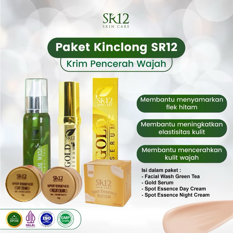 Paket Kinclong SR12 Ampuh & Aman BERBPOM - SR12 Paket Spot Essence Untuk Flek Hitam - Paket Hemat No