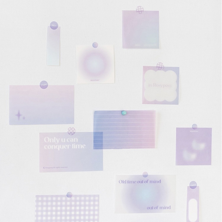 

Ay00! PC 356 Lembar Sticky Note Memo Note Card Poelic Soft Colour memo kertas motif kotak memo pad -