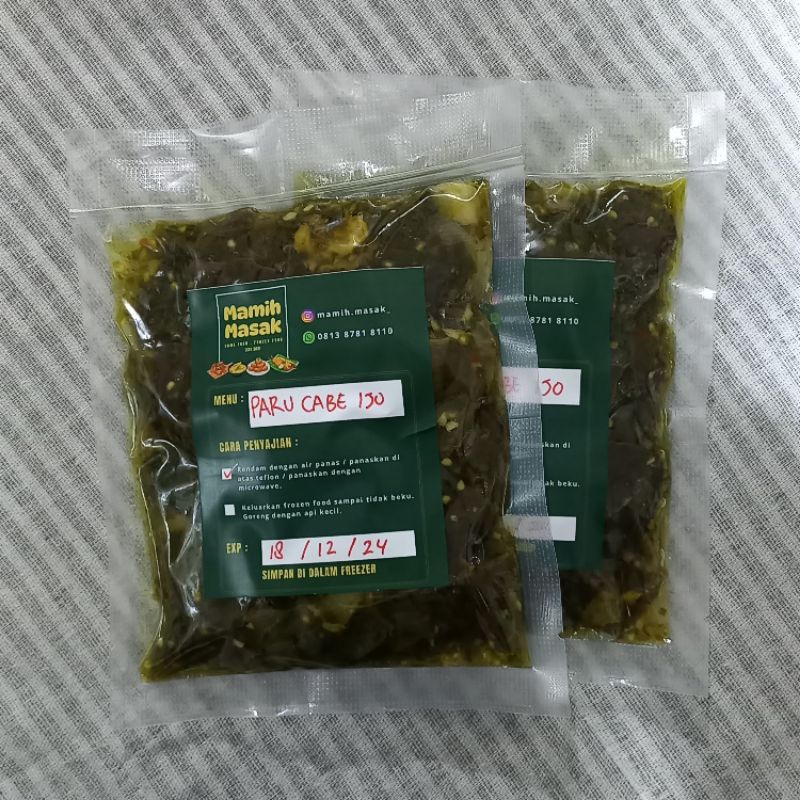 

MAMIH MASAK - Paru Cabe Ijo - Makanan Beku