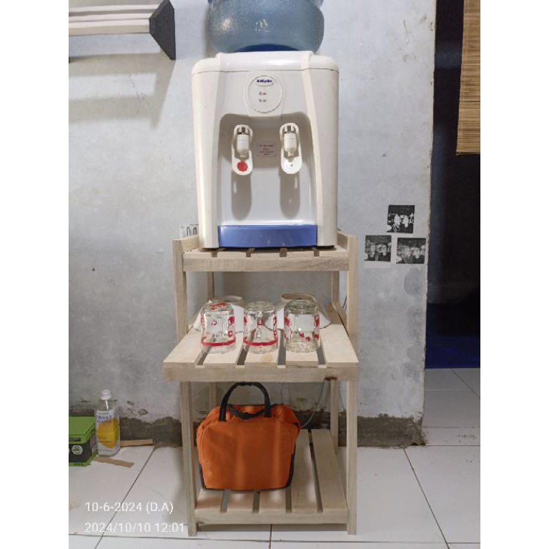 Rak Kayu 3 susun Rak Dispenser Rak Galon RakKayu 3 Tingkat Kayu solid