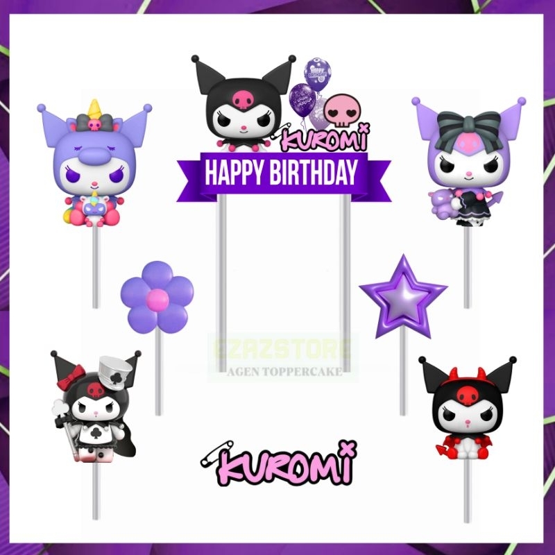 topper kuromi, topper cake kuromi, topper karakter kuromi