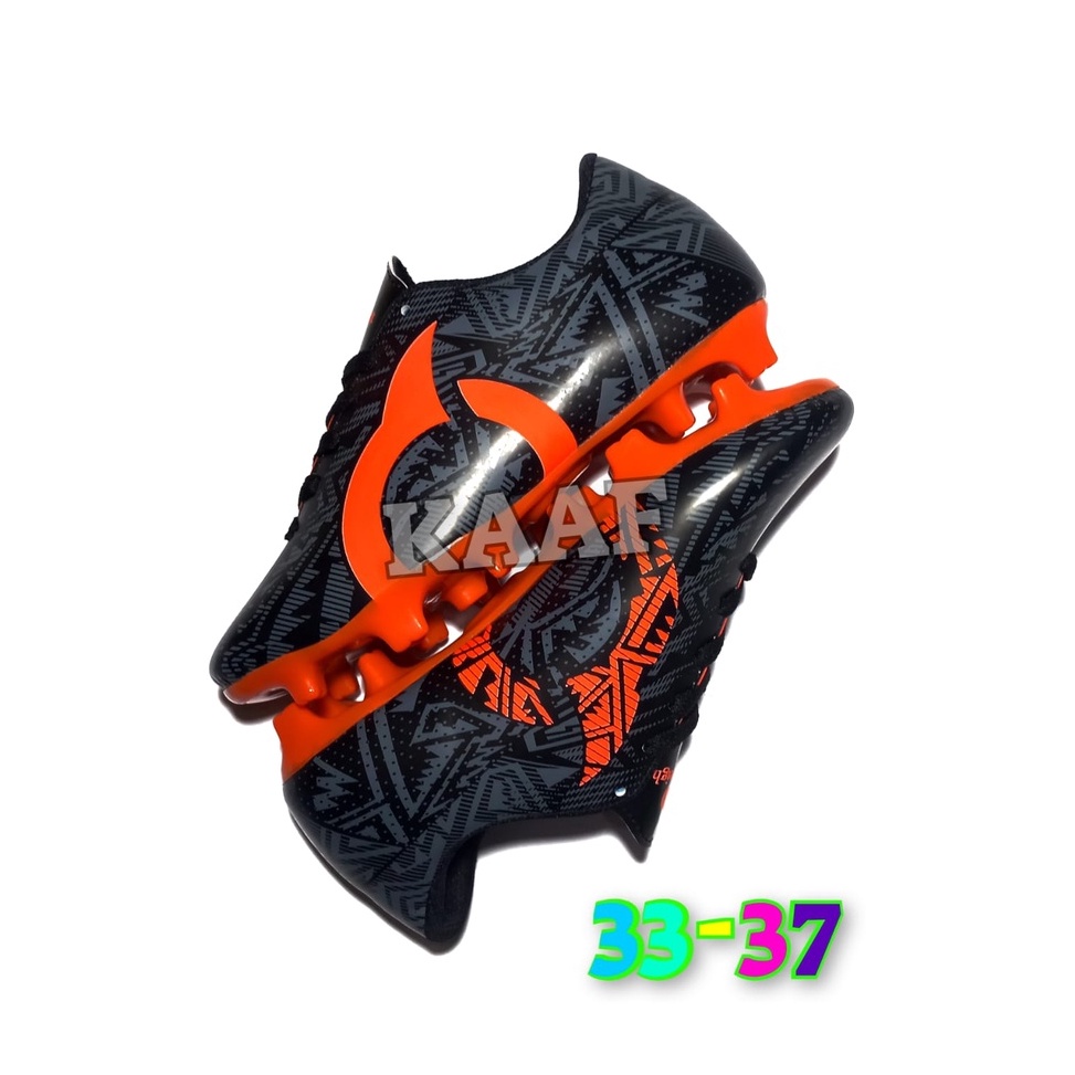Grosir Istimewa Sepatu Bola Anak Ortuseight Volt FG Black Orange l COD Sepatu Bola Anak Ortus Volt O