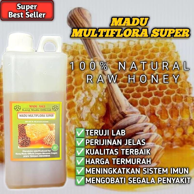 

MADU ASLI MURNI 1Kg MULTIFORA SUPER PREMIUM 100% Alami
