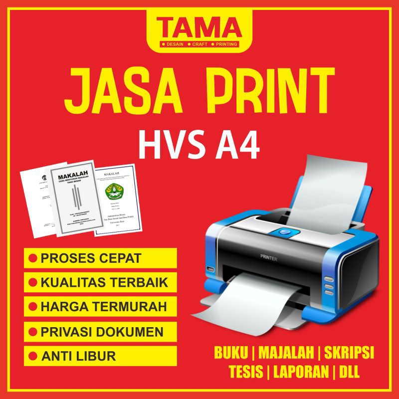 

JASA PRINT | CETAK DOKUMEN | HVS WARNA | HITAM PUTIH